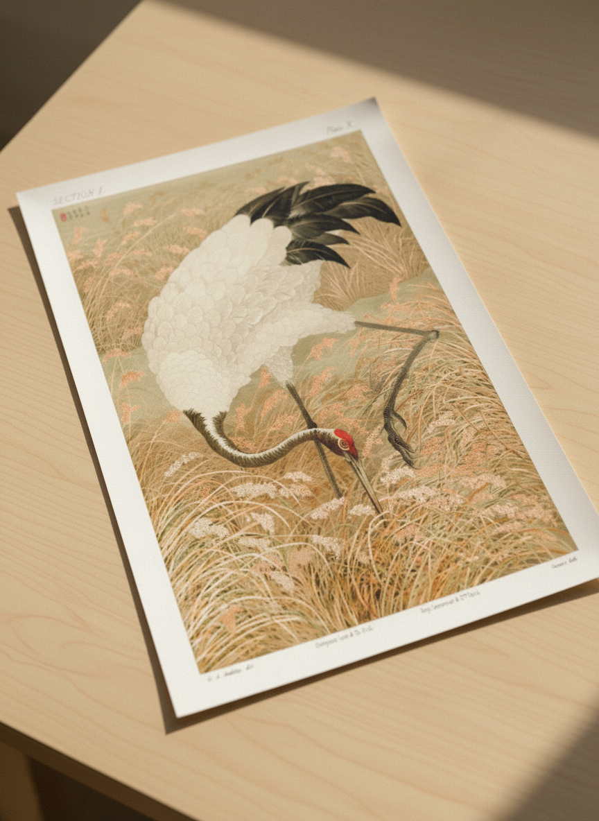 Sarus Crane in Rice Field